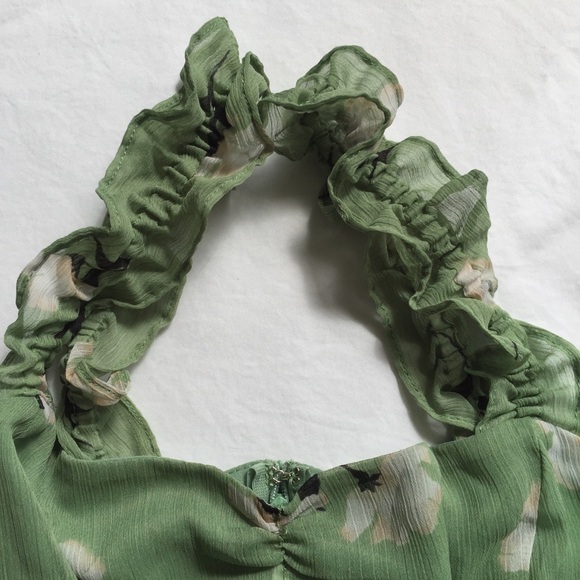 All in Favor Green Floral Print Dress - Picture 4 of 5